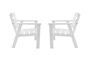 Wood Furniture Atlanta Outdoor Esszimmerstuhl mit Kissen, 2er Set (weiß + beige)