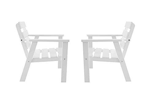 Wood Furniture Atlanta Outdoor Esszimmerstuhl mit Kissen, 2er Set (weiß + beige)