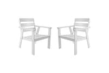 Wood Furniture Atlanta Outdoor Esszimmerstuhl mit Kissen, 2er Set (weiß + beige)