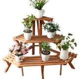 Blumenregalböden Dreieck-Blumentopf-Rahmen-Wohnzimmer-Balkon-feste Holz-Ecken-Blumen-Stand-Ecke des Boden-mehrstöckigen